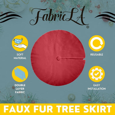 Faux Fur Christmas Tree Skirt for Holiday Decorations 30 inch (72cm)
