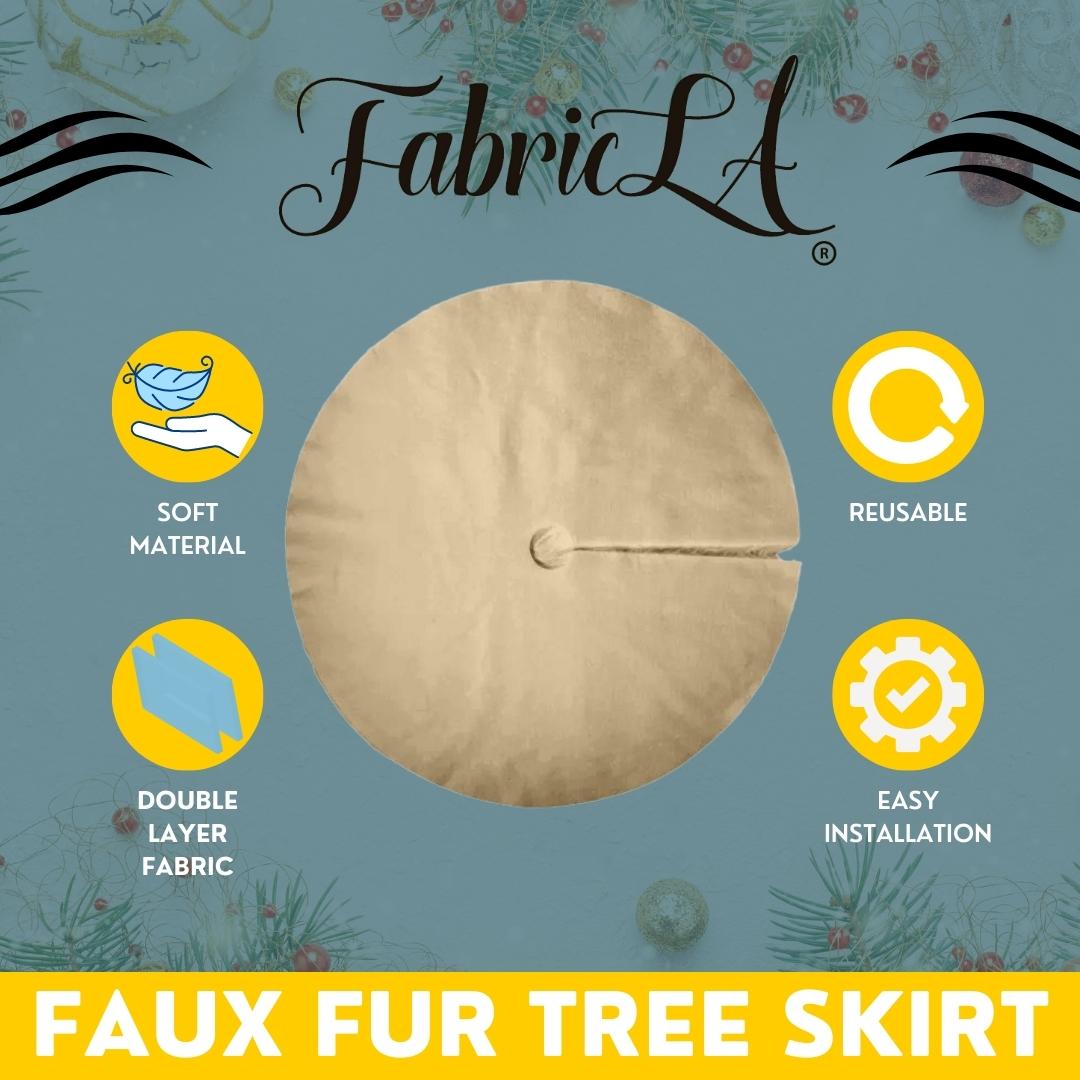 Faux Fur Christmas Tree Skirt for Holiday Decorations 36 inch (91cm)