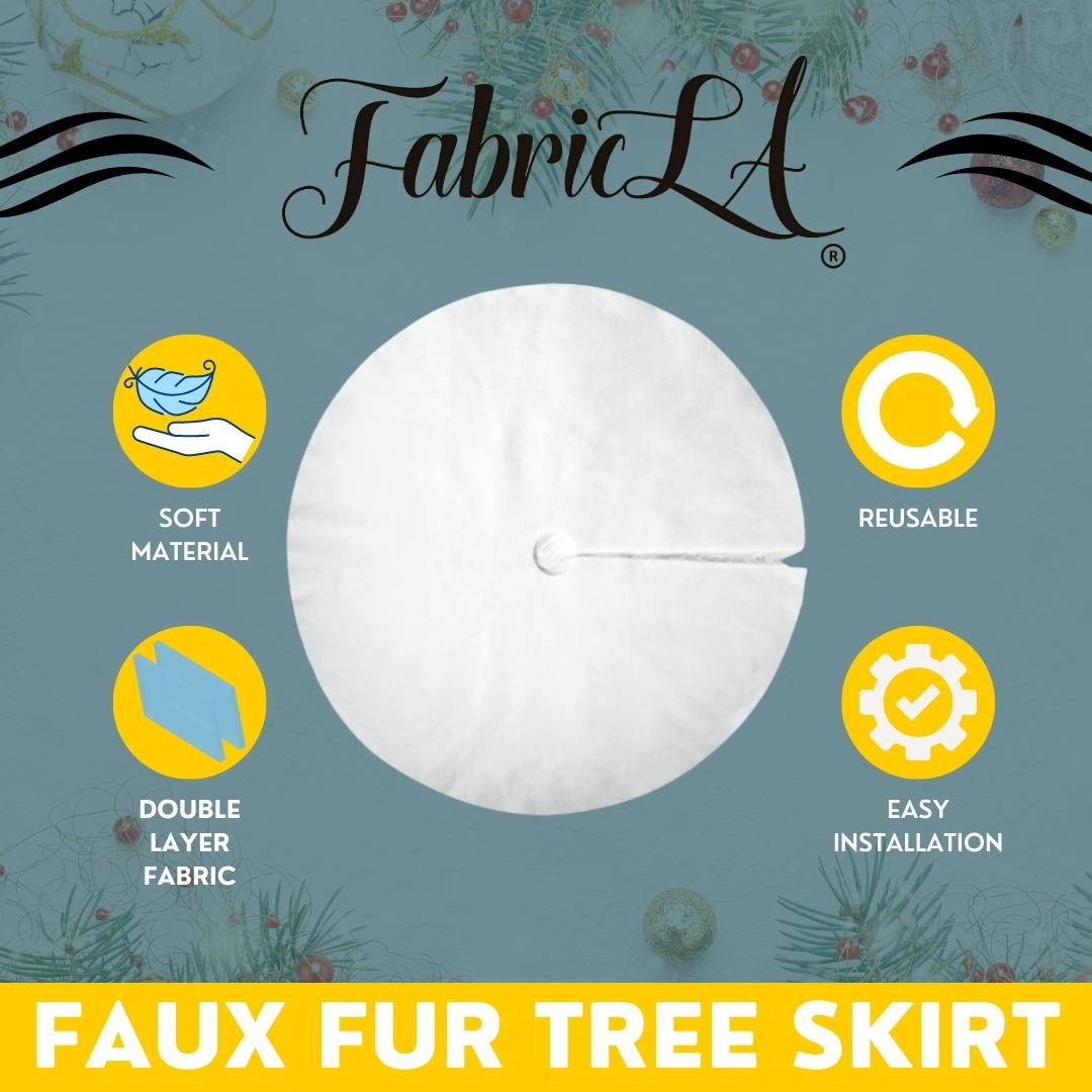 Faux Fur Christmas Tree Skirt for Holiday Decorations 36 inch (91cm)