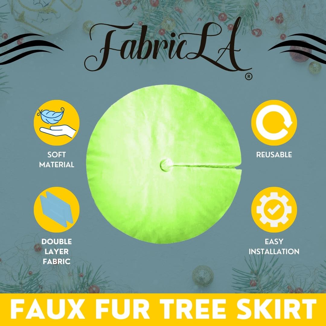 Faux Fur Christmas Tree Skirt for Holiday Decorations 60 inch (152cm).