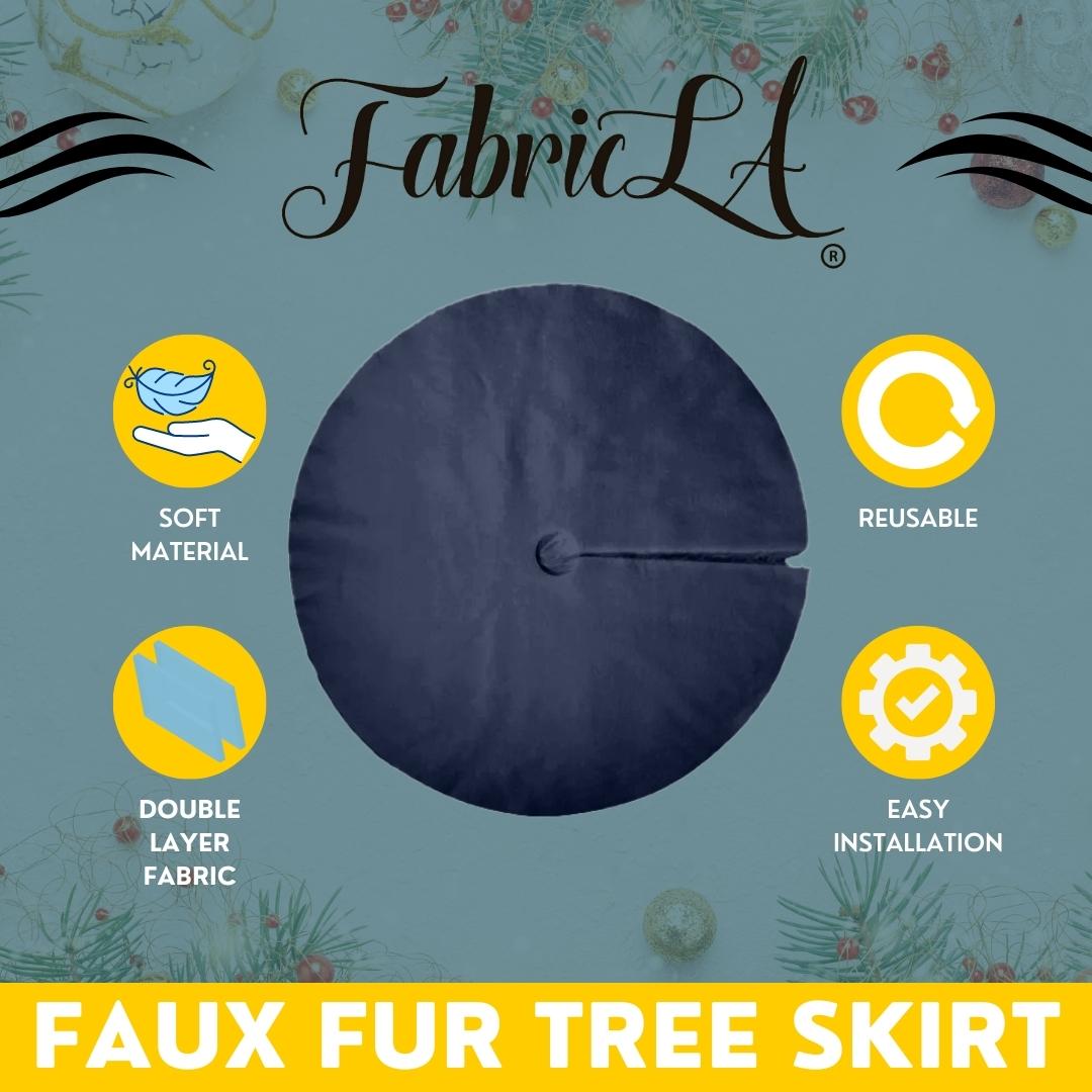 Faux Fur Christmas Tree Skirt for Holiday Decorations 48 inch (121cm)
