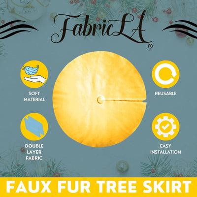 Faux Fur Christmas Tree Skirt for Holiday Decorations 48 inch (121cm)