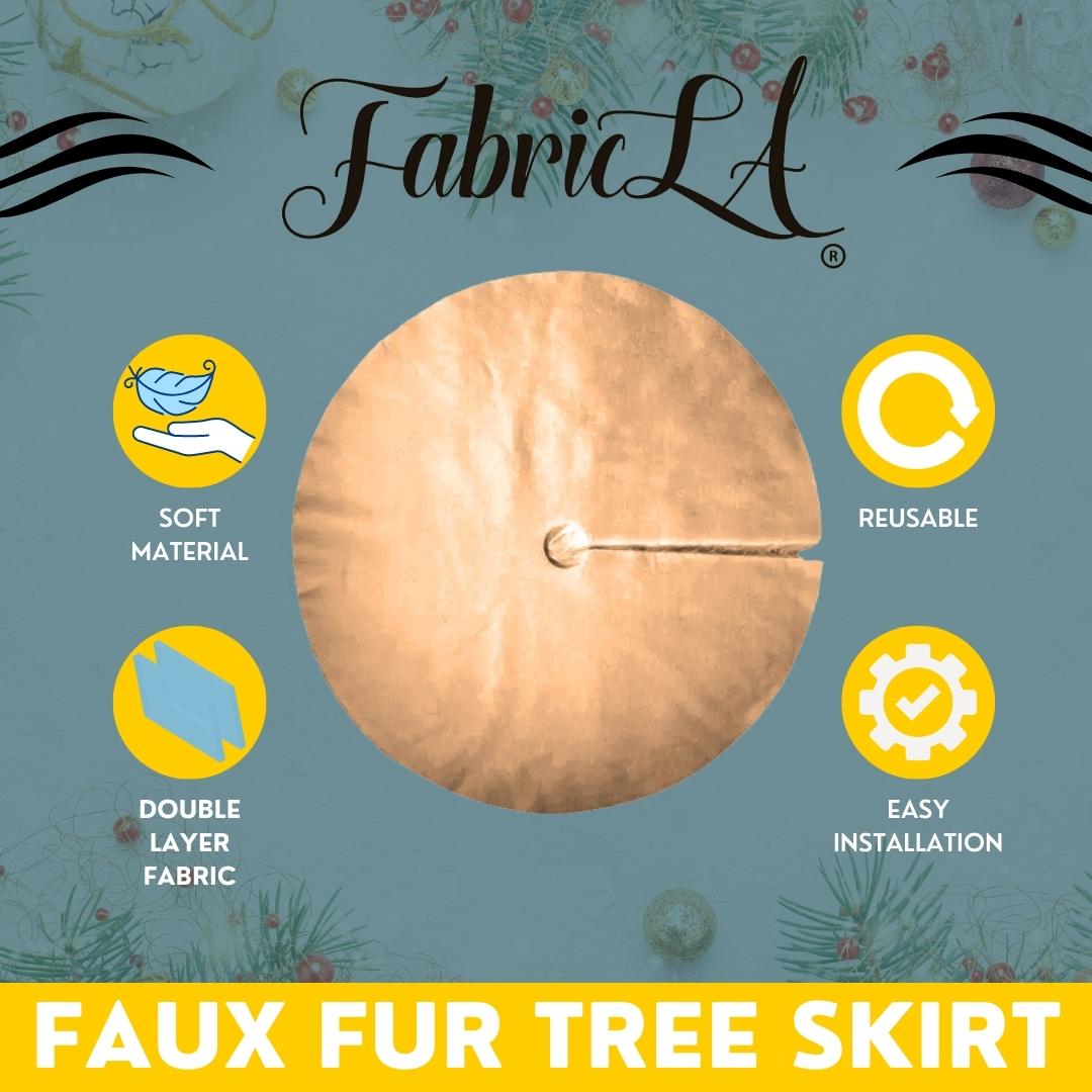 Faux Fur Christmas Tree Skirt for Holiday Decorations 30 inch (72cm)