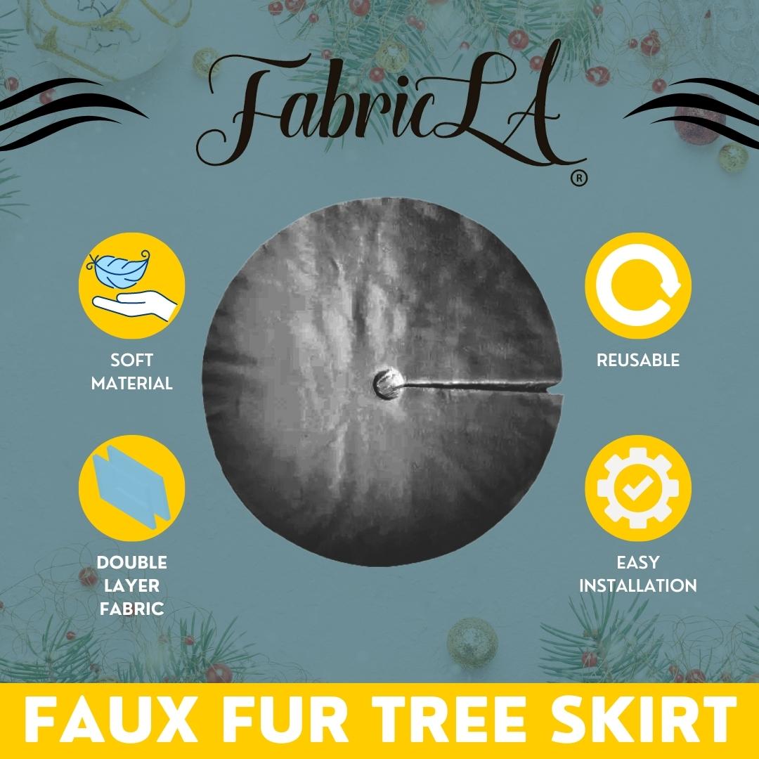 Faux Fur Christmas Tree Skirt for Holiday Decorations 40 inch (101cm)