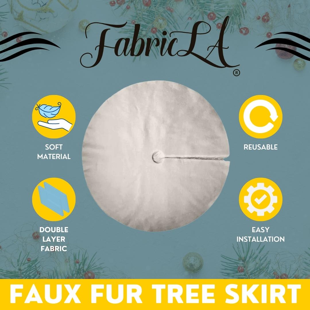 Faux Fur Christmas Tree Skirt for Holiday Decorations 40 inch (101cm)