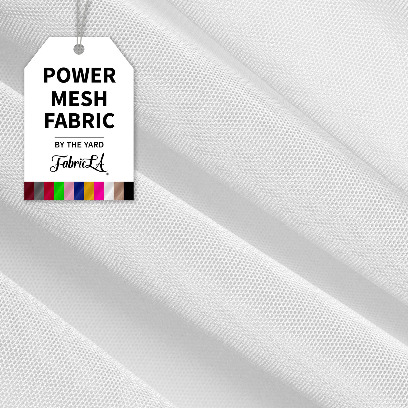 Nylon Spandex Performance Power Mesh Fabric | White - FabricLA.com