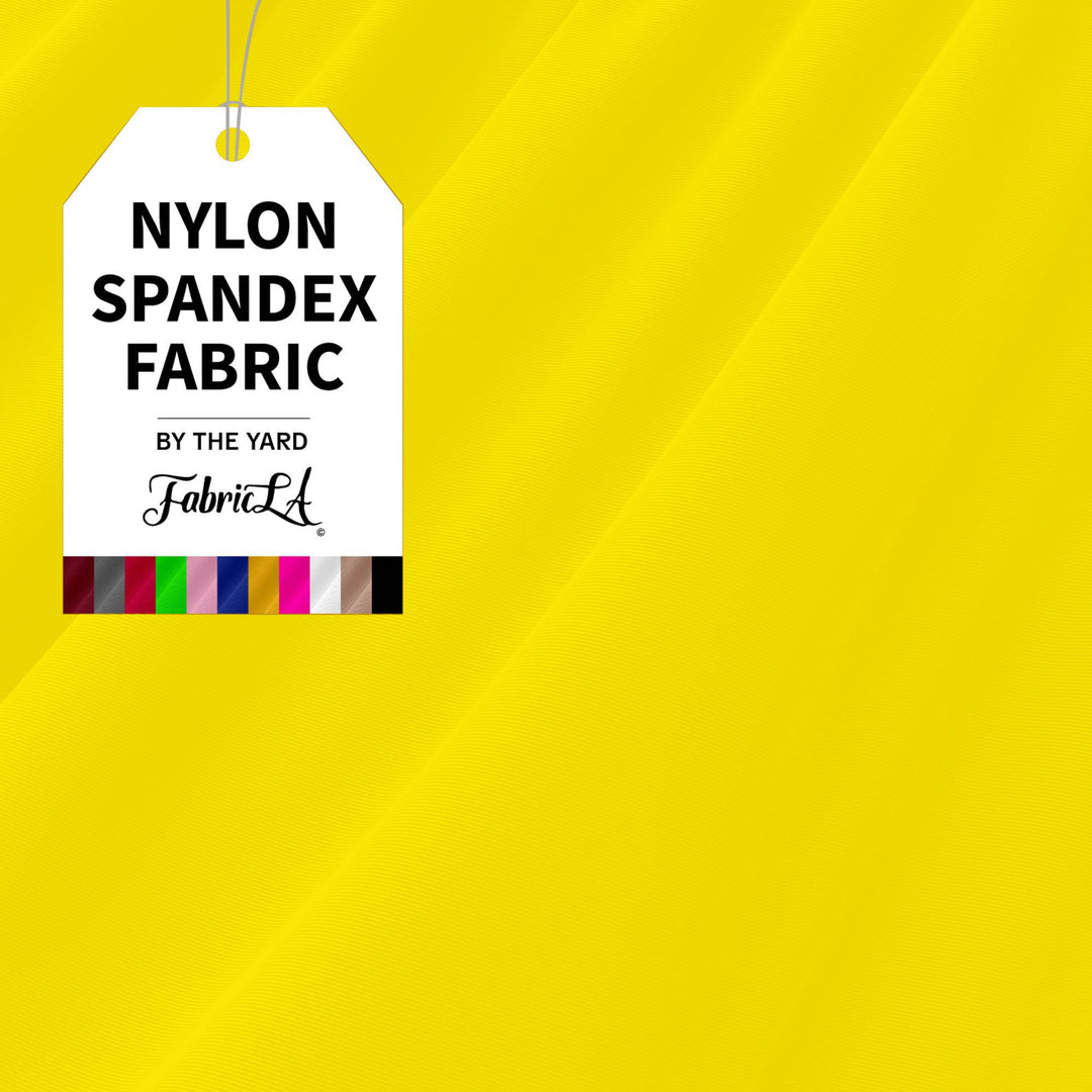 Nylon Spandex Swimwear Tricot Fabric | Yellow - FabricLA.com