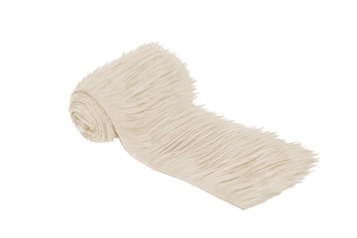 FabricLA Mohair Shaggy Faux Fur Fabric - Pre Cut Strips | Trim Ribbon | DIY Craft, Hobby, Costume, Decoration - Latte - FabricLA.com