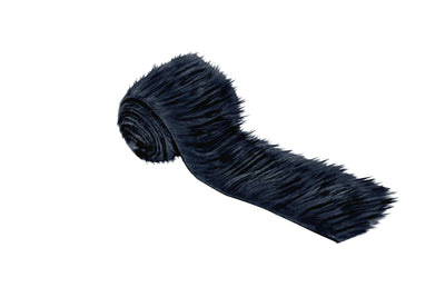 FabricLA Mohair Shaggy Faux Fur Fabric - Pre Cut Strips | Trim Ribbon | DIY Craft, Hobby, Costume, Decoration- Dark Navy Blue - FabricLA.com