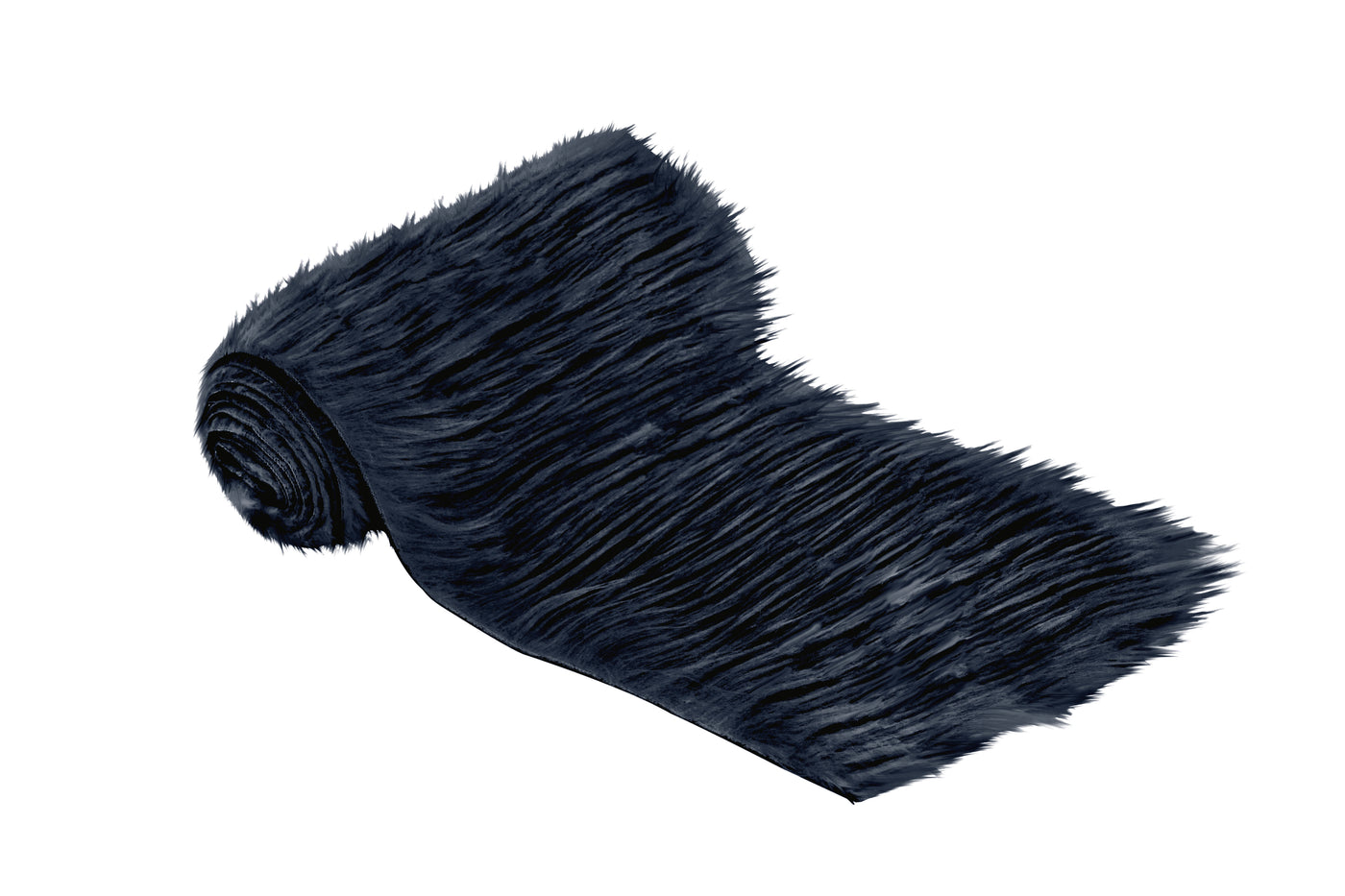 FabricLA Mohair Shaggy Faux Fur Fabric - Pre Cut Strips | Trim Ribbon | DIY Craft, Hobby, Costume, Decoration- Dark Navy Blue - FabricLA.com