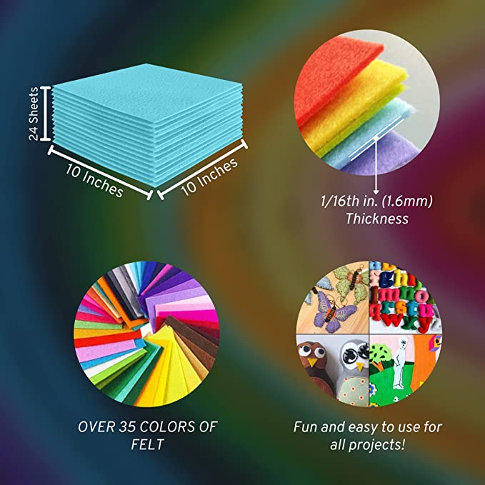 Acrylic Felt Craft Sheet Packs | Baby Blue - FabricLA.com