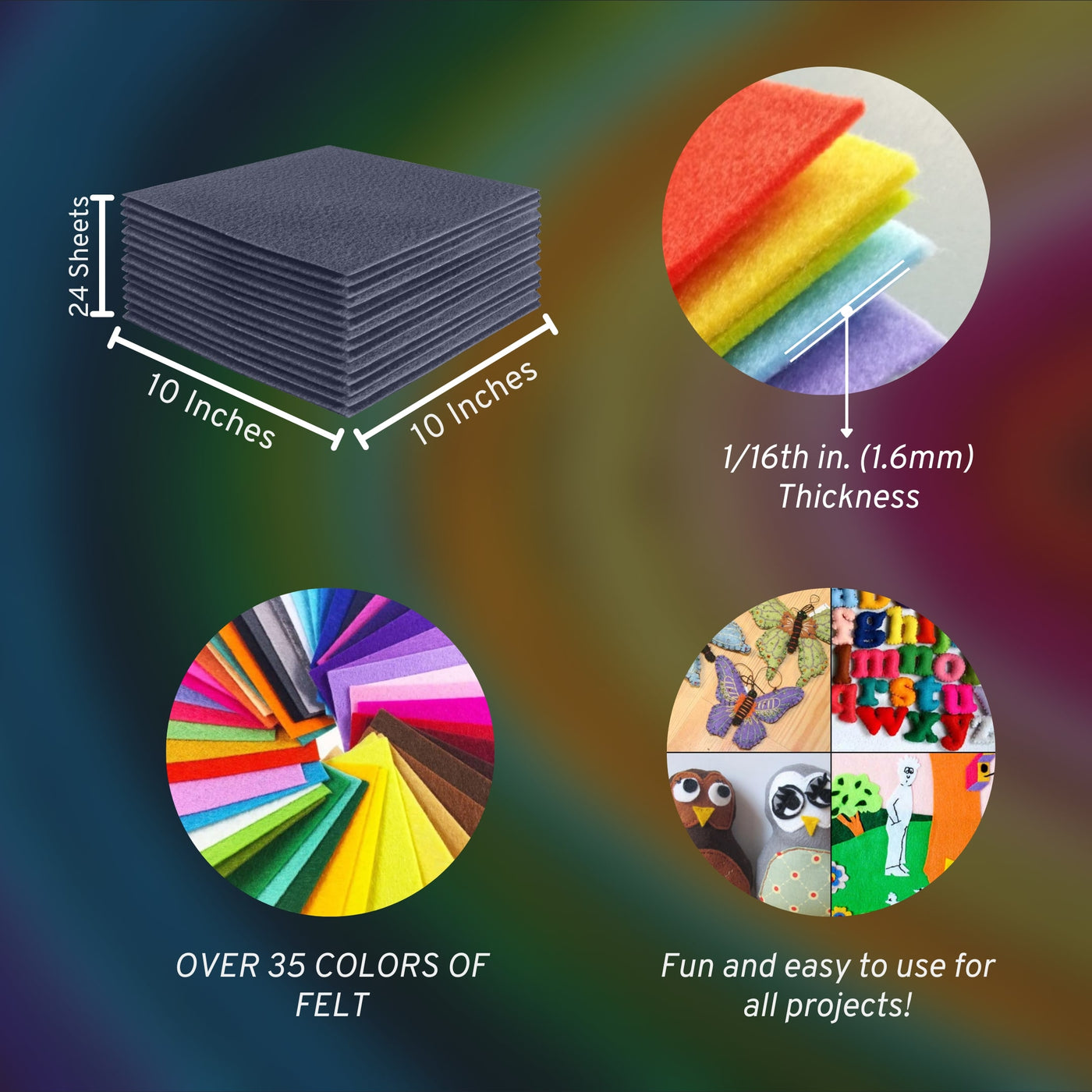Acrylic Felt Craft Sheet Packs | Heather Grey 455 - FabricLA.com