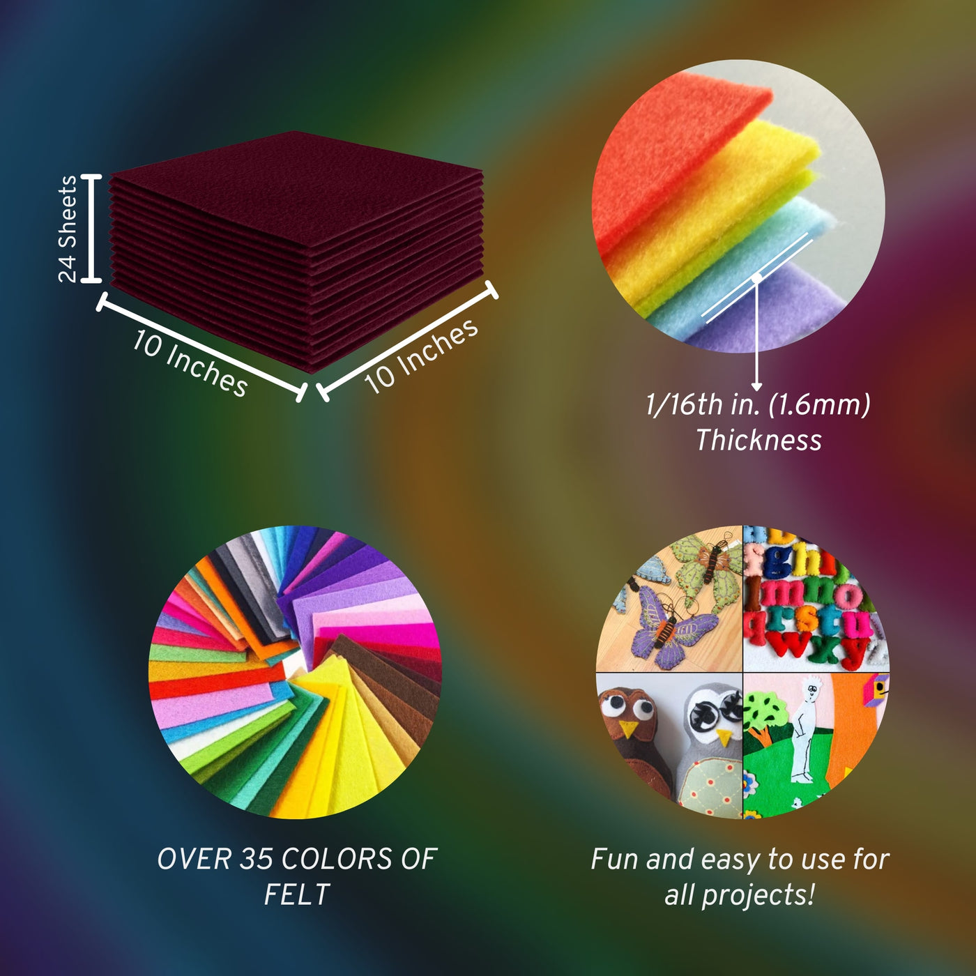 Acrylic Felt Craft Sheet Packs | Burgundy A27 - FabricLA.com