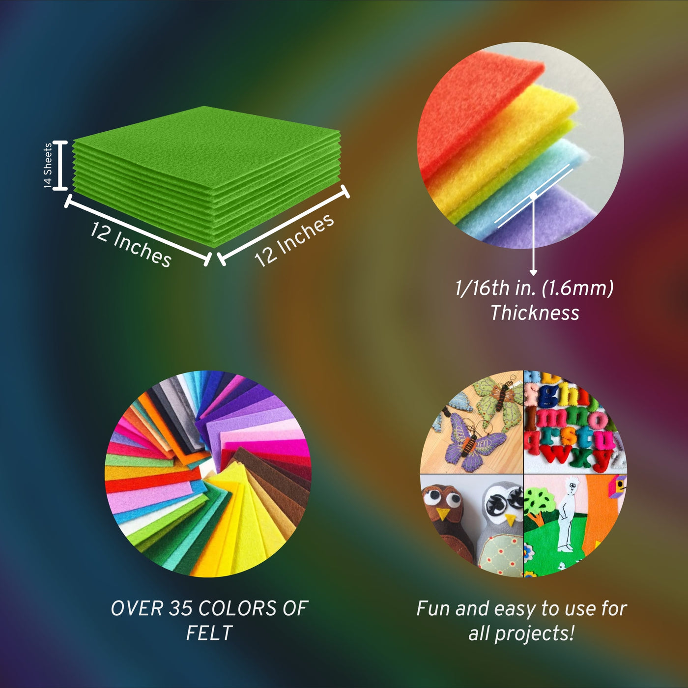 Acrylic Felt Craft Sheet Packs | Lime A18 - FabricLA.com