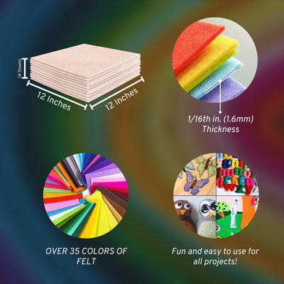 Acrylic Felt Craft Sheet Packs | Ivory A41 - FabricLA.com