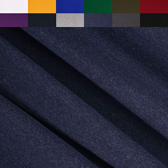 FabricLA 10oz Turkish Cotton Spandex Jersey Knit Fabric 190 GSM | 2 Tone Denim Navy - FabricLA.com