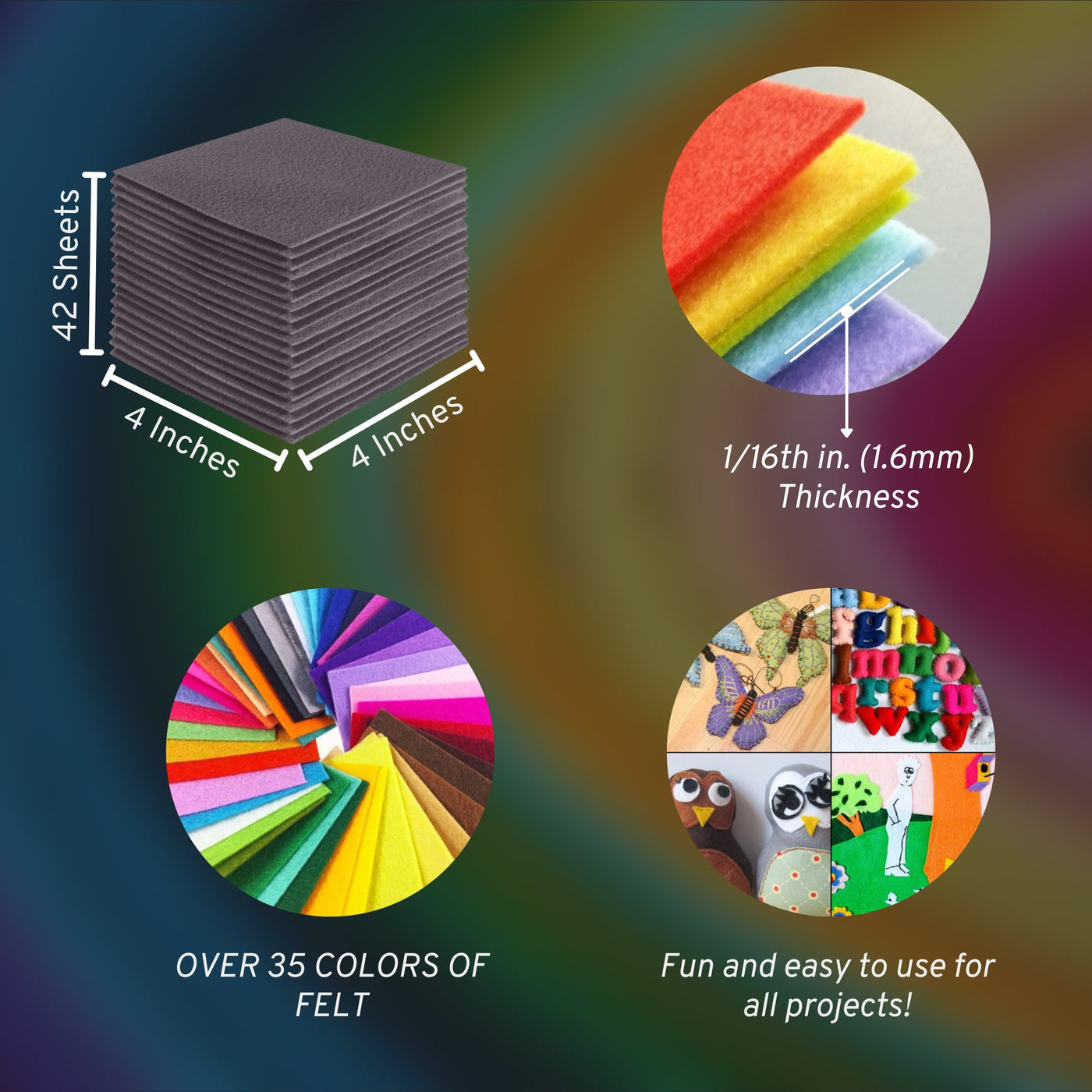 Acrylic Felt Craft Sheet Packs | Platinum Grey - FabricLA.com