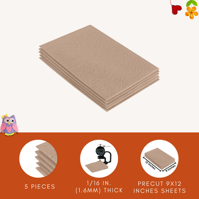 Acrylic Felt 9"X12" Sheet Packs | Sandy - FabricLA.com