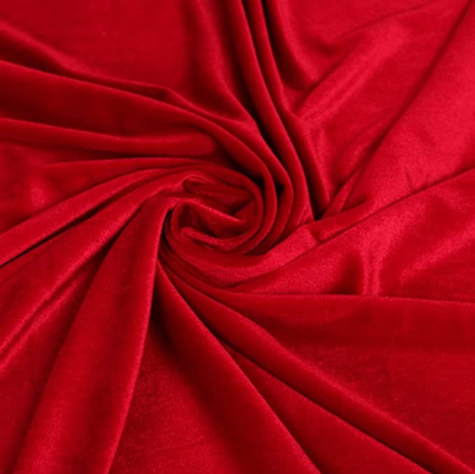 FabricLA | Stretch Velvet Fabric | 90% Polyester 10% Spandex | Red - FabricLA.com