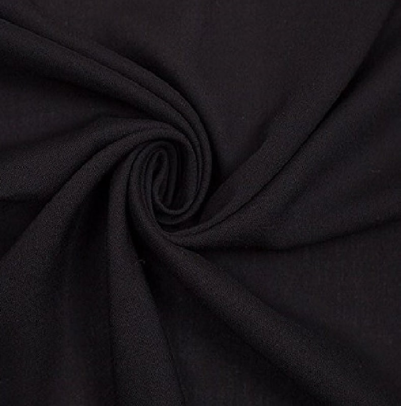 Rayon Challis Fabric by the yard (Black) - FabricLA.com