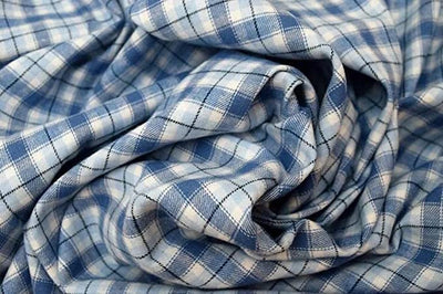 FabricLA | 100% Cotton Flannel Tartan Fabric | 60 inches Wide | Sold By The Yard | Blanket, Pillowcases, Quilting, Sewing, PJ, Shirt, Cloth | 15 | Blue Flannel Plaid - FabricLA.com