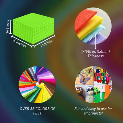 Acrylic Felt Craft Sheet Packs | Neon Green A54 - FabricLA.com