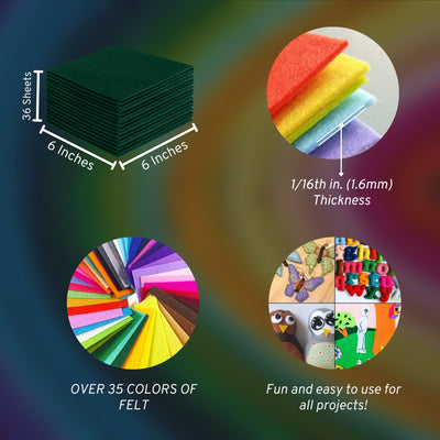Acrylic Felt Craft Sheet Packs | Hunter Green A40 - FabricLA.com