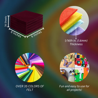 Acrylic Felt Craft Sheet Packs | Burgundy A27 - FabricLA.com