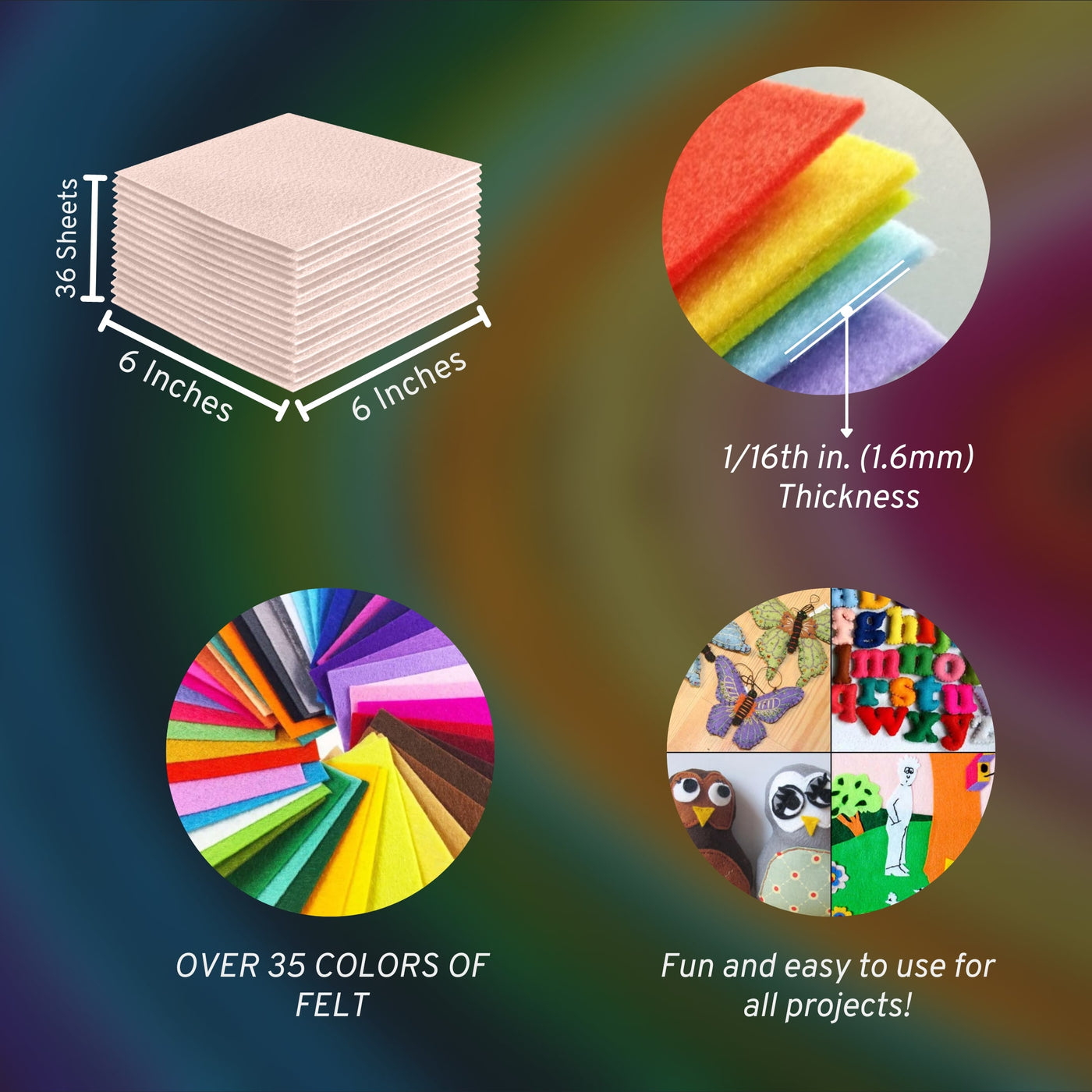 Acrylic Felt Craft Sheet Packs | Ivory A41 - FabricLA.com