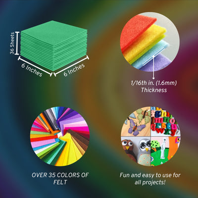 Acrylic Felt Craft Sheet Packs | Mint A17 - FabricLA.com