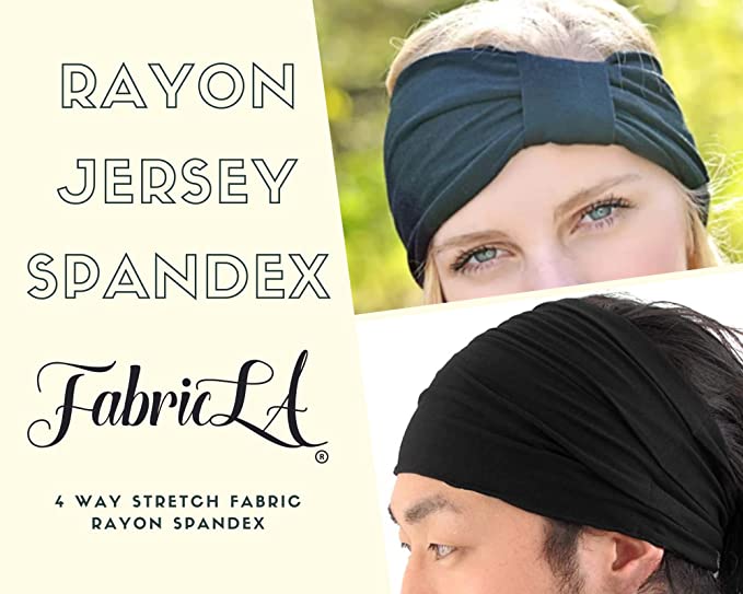 FabricLA Rayon Jersey Spandex - 4 Way Stretch Fabric Rayon Spandex| 240GSM 60 inches Wide | Black - FabricLA.com