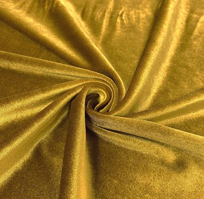 FabricLA | Stretch Velvet Fabric | 90% Polyester 10% Spandex | Gold - FabricLA.com