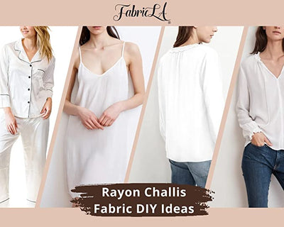 FabricLa Rayon Challis Fabric | White - FabricLA.com