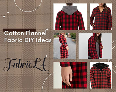 FabricLA | 100% Cotton Flannel Tartan Fabric | 60 inches Wide | Sold By The Yard | Blanket, Pillowcases, Quilting, Sewing, PJ, Shirt, Cloth | Red & Black - FabricLA.com