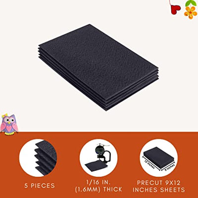 Acrylic Felt 9"X12" Sheet Packs | Dark Grey - FabricLA.com