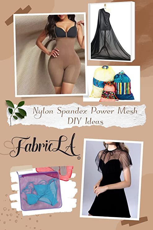 FabricLA Nylon Spandex Performance Power Mesh Fabric | Black, Size: 1-Yard