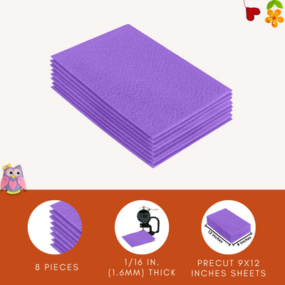 Acrylic Felt 9"X12" Sheet Packs | Lavender - FabricLA.com