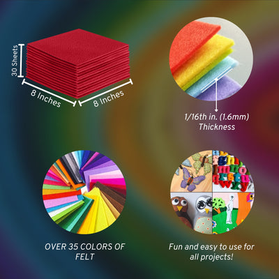 Acrylic Felt Craft Sheet Packs | Red - FabricLA.com