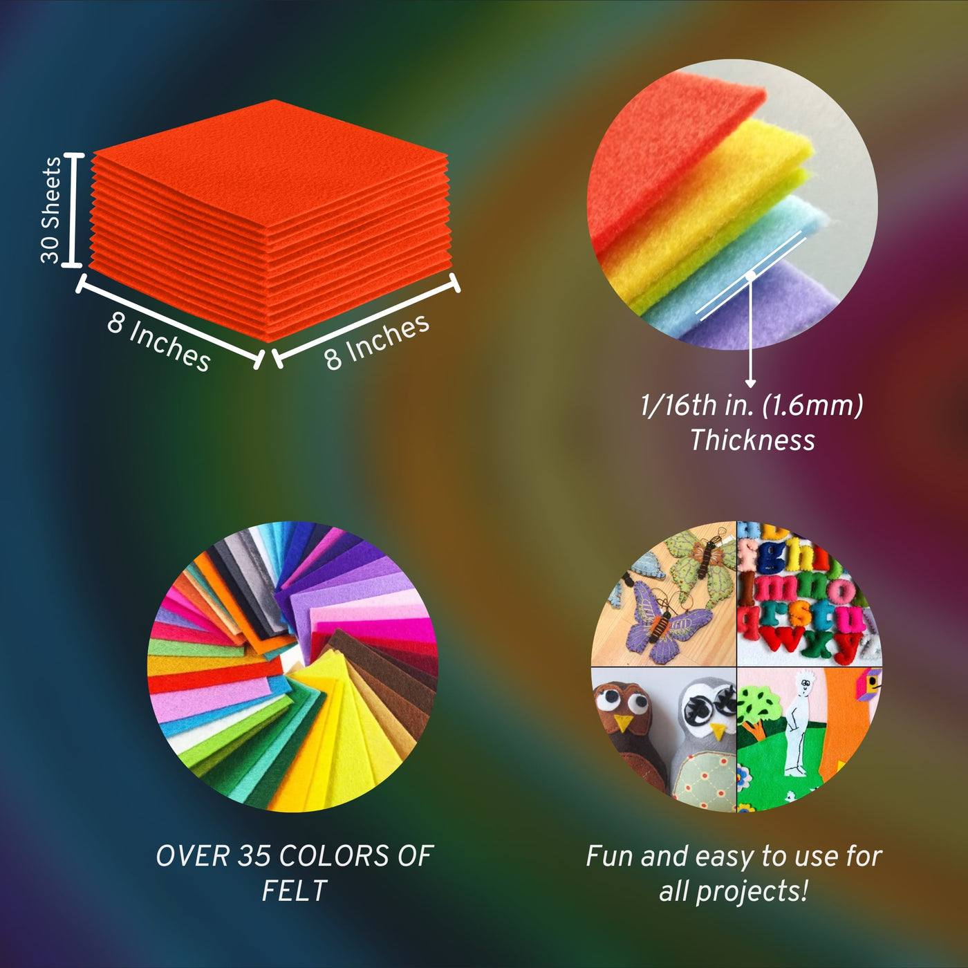 Acrylic Felt Craft Sheet Packs | Neon Orange A22 - FabricLA.com
