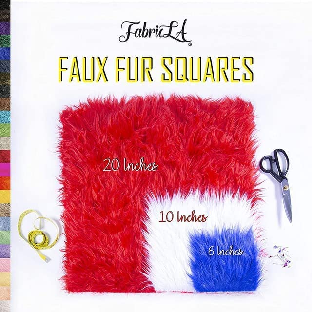 Faux Fur Fabric Squares | Neon Rainbow - FabricLA.com