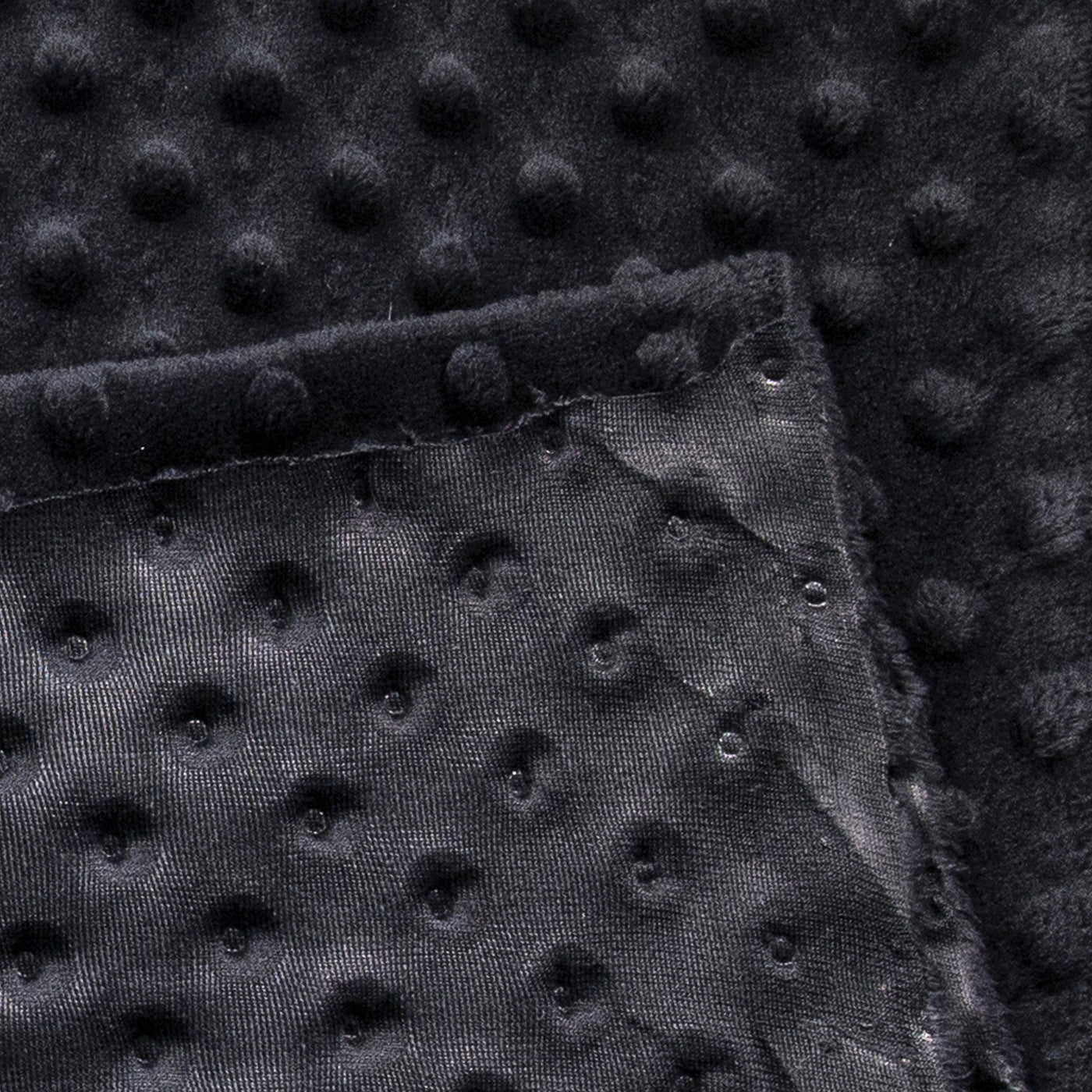 Minky Dimple Dot Fabric - Black - FabricLA.com