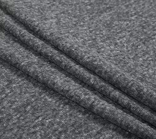 FabricLA Polyester Linen Jersey Blend Knit Fabric | Charcoal 5 Continuous Yards - FabricLA.com