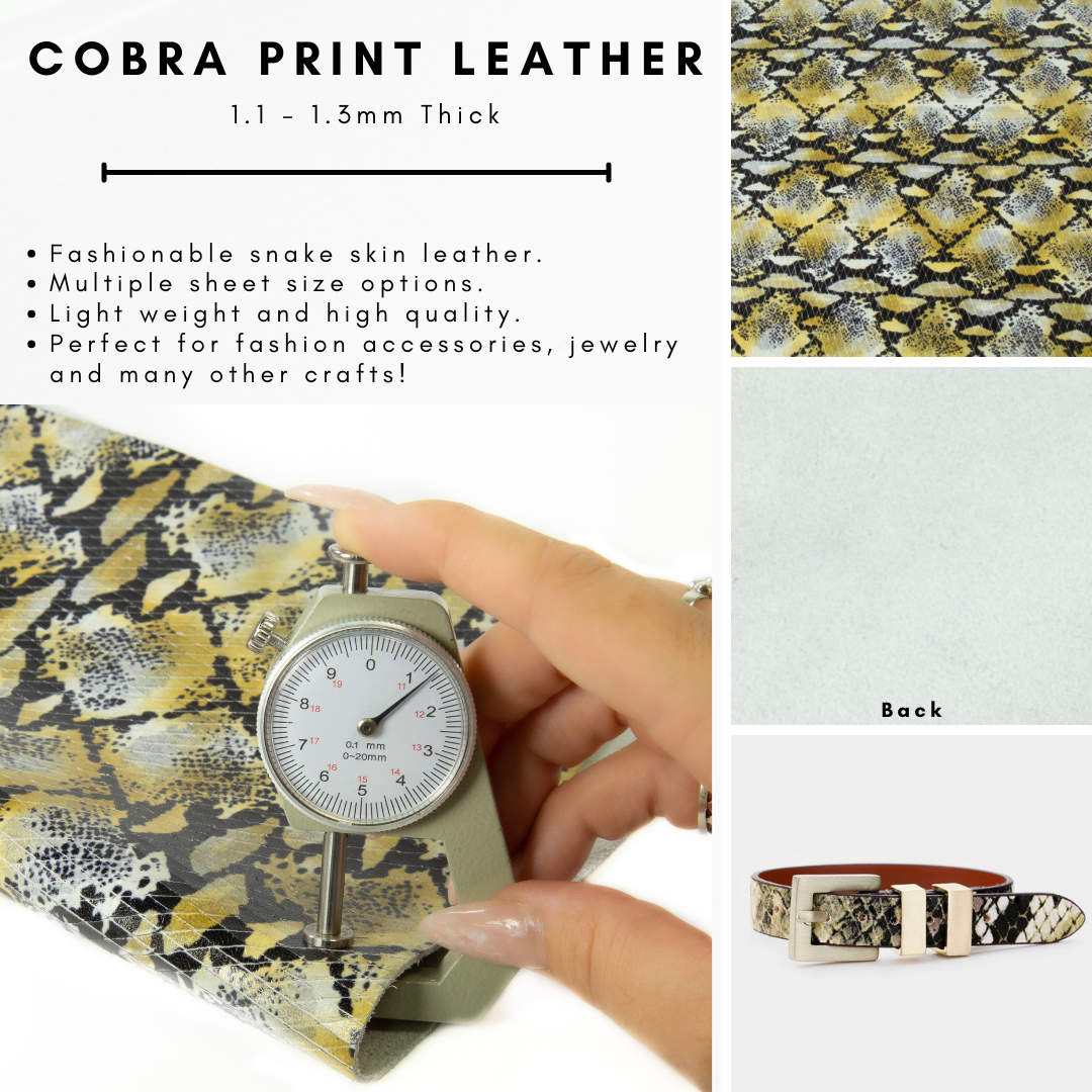 Genuine Leather Tooling and Crafting Sheets | Heavy Duty Full Grain Cowhide (1.1-1.3mm) | Cut Cobra - FabricLA.com