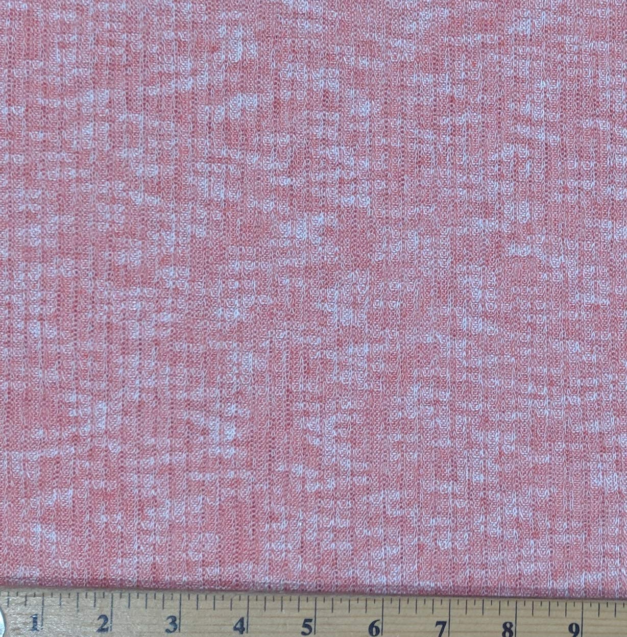 FabricLA Sweater Knit Slub 2 by 2 Knitted Hacci Fabric | 45" Wide | Coral - FabricLA.com