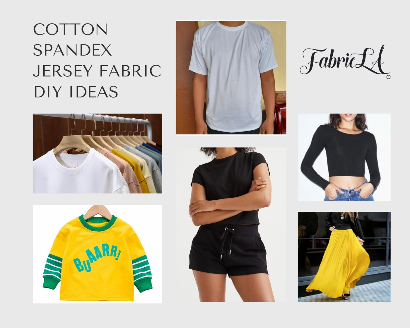 FabricLA 10oz Cotton Spandex Jersey | Cream - FabricLA.com