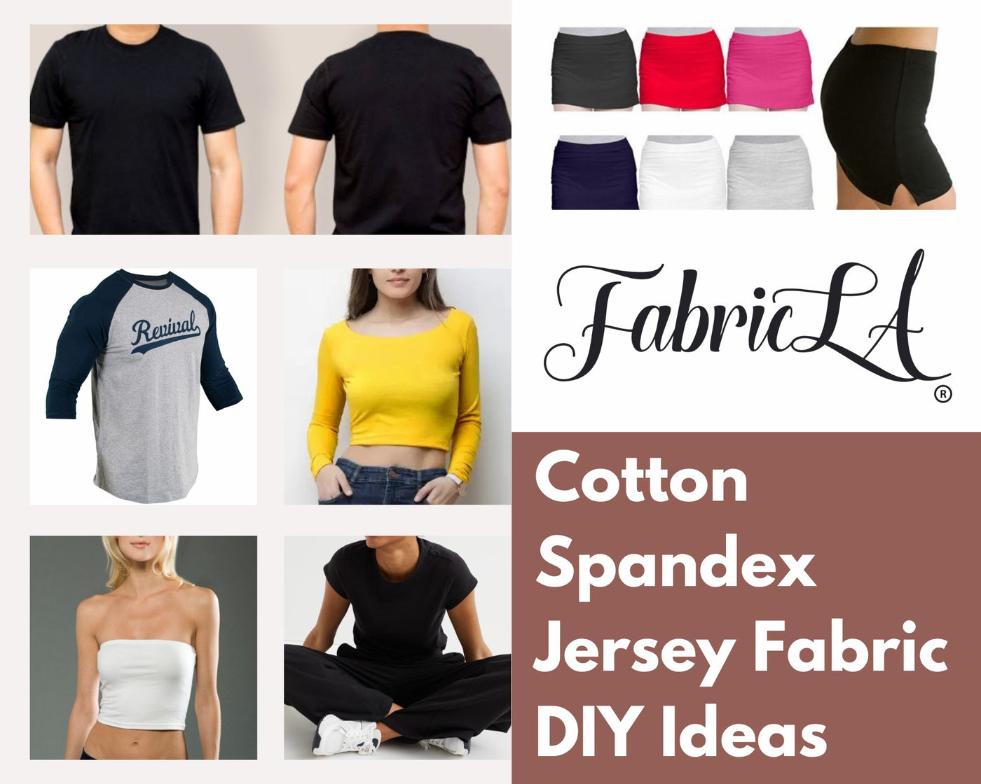 FabricLA 12oz Cotton Spandex Jersey Knit Fabric | Ivory - FabricLA.com