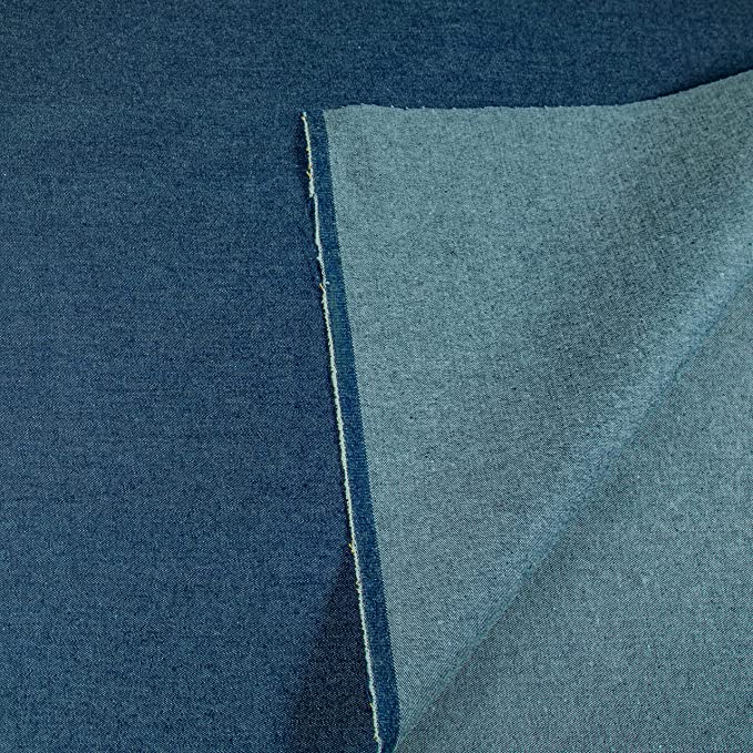 FabricLA Cotton Denim Fabric - 8 oz, 50” Inch Wide by The Yard | Denim Blue - FabricLA.com