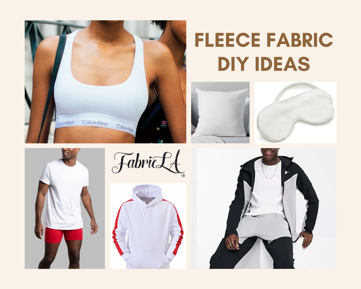 FabricLA | Sweatshirt Fleece | 60" Wide | Poly Cotton Blend | White - FabricLA.com