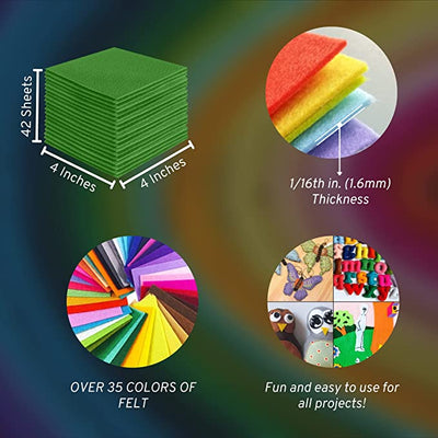 Acrylic Felt Craft Sheet Packs | Green 271 - FabricLA.com