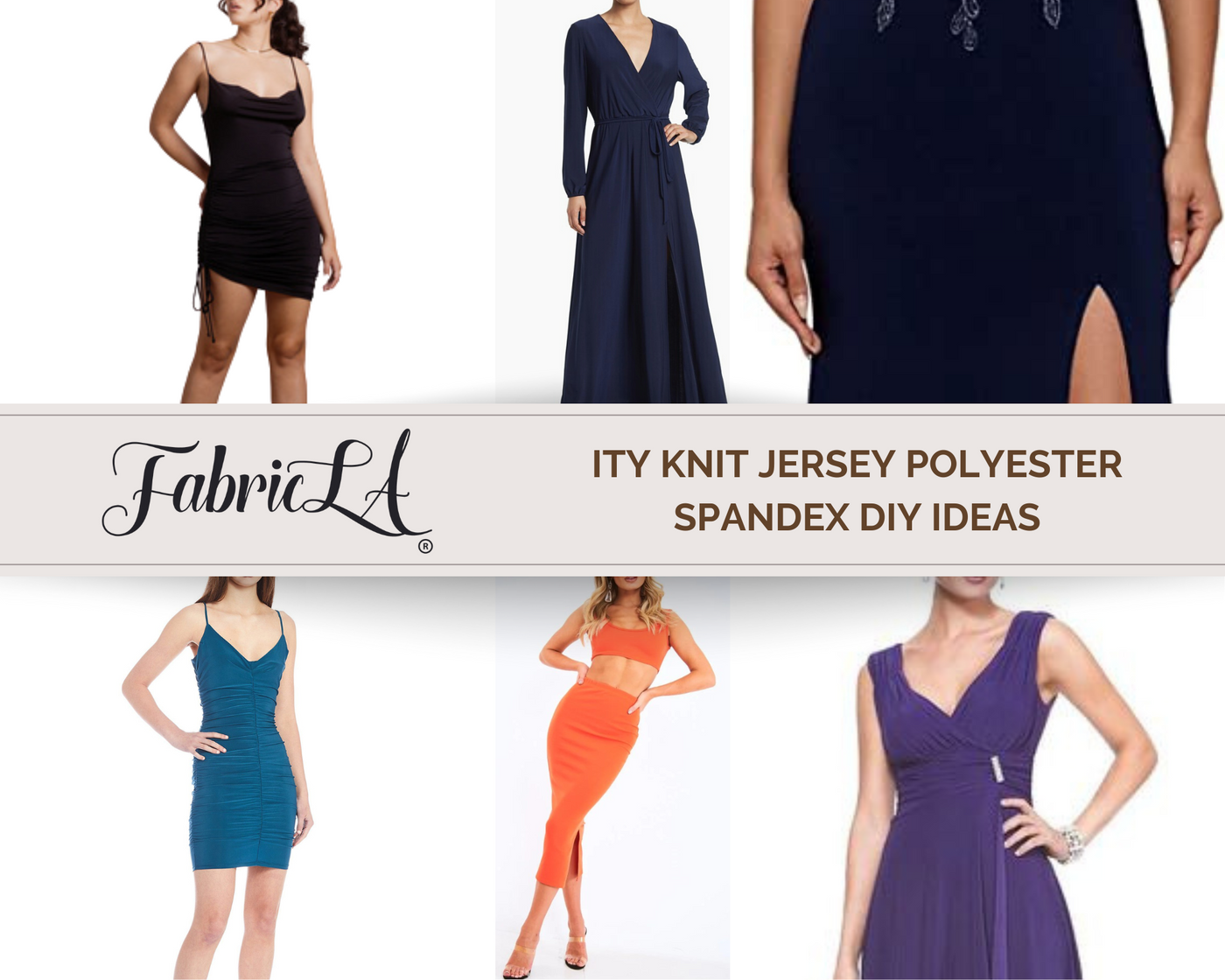 ITY Polyester Spandex Fabric | Charcoal - FabricLA.com